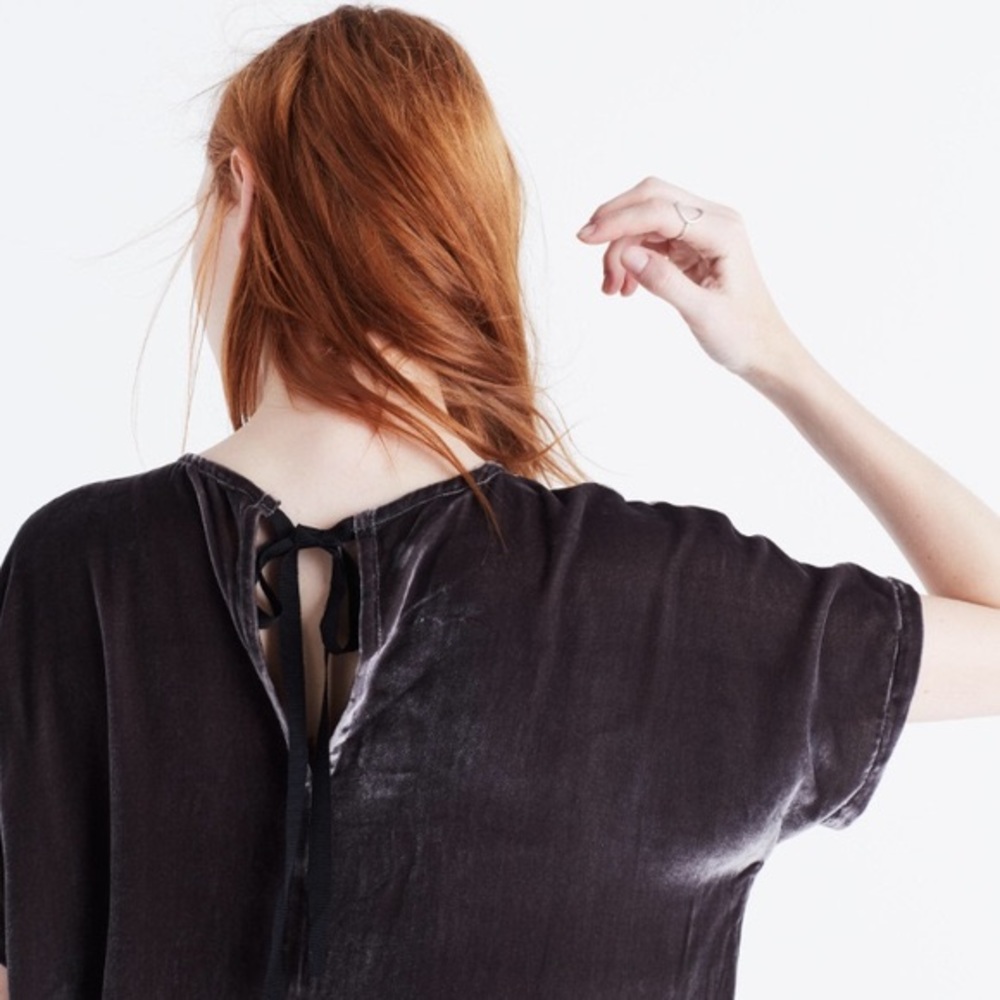 Madewell Velvet Bow-Back Top - Picture 3 of 7